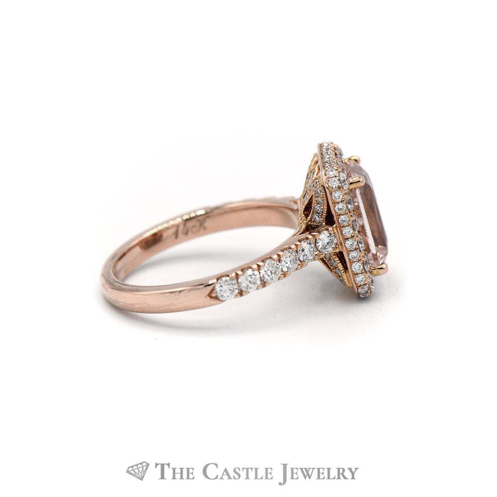 Neil Lane Radiant Cut Morganite Ring with 1cttw Diamond Accents in