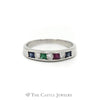 .15CTTW Diamond and Multi Colored Gemstone Wedding Band in 14KT White Gold - Thumbnail 1