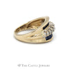 .50CTTW Round Diamond and Baguette Sapphire Concaved Designed Ring in 14KT Yellow Gold - Thumbnail 3