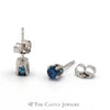 1/3cttw Blue Diamond Stud Earrings in 10k White Gold - Thumbnail 3