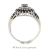 1cttw Black & White Diamond Pear Shaped Cluster Ring in 14k White Gold - Thumbnail 2
