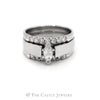 1cttw Marquise Diamond Soldered Bridal Set with Diamond Bands in 14k White Gold - Thumbnail 1