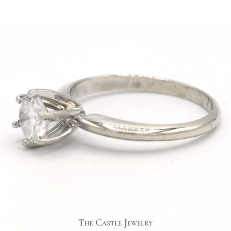 1.02ct Diamond Solitaire Engagement Ring in 14k White Gold - I1 H