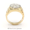 7 Diamond Cluster Ring in 14k Yellow Gold Ridged Style Sides - Thumbnail 2