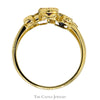 Multi Colored Gemstone Cluster Ring with Diamond Accents in 14k Yellow Gold Open Crossover Band - Thumbnail 2