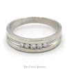 Men's 1/4cttw Nick Set Diamond Wedding Band in 14k White Gold - Thumbnail 1
