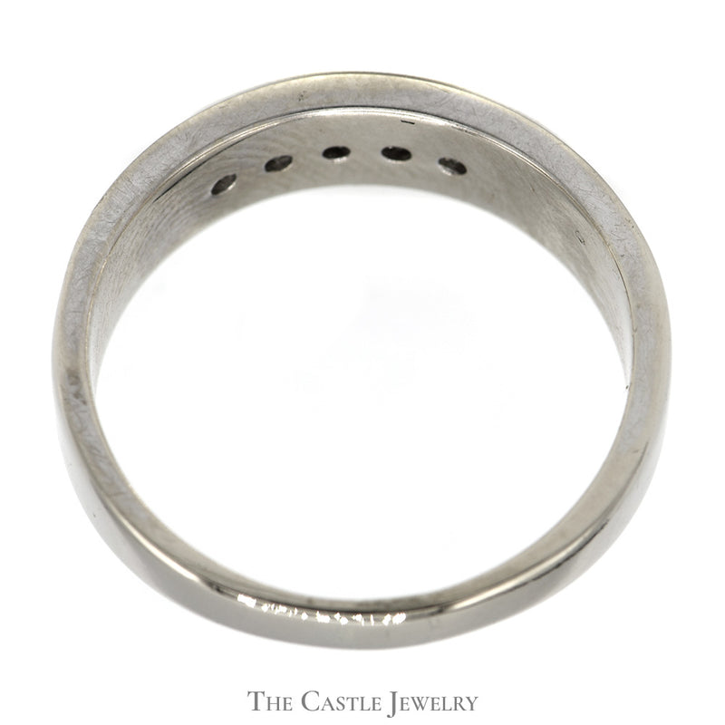 Men's 1/4cttw Nick Set Diamond Wedding Band in 14k White Gold