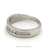 Men's 1/4cttw Nick Set Diamond Wedding Band in 14k White Gold - Thumbnail 3