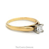 .55ct Princess Cut Diamond Solitaire Engagement Ring in 14k Yellow Gold Cathedral Mounting - Thumbnail 3
