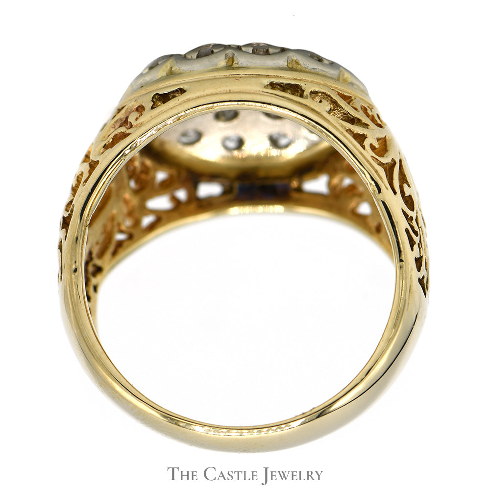 2cttw Diamond Kentucky Cluster Ring in 10k Yellow Gold The Castle Jewelry