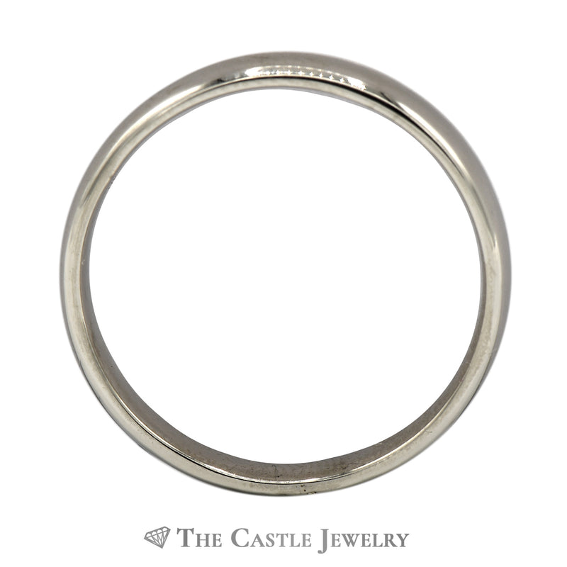 14k White Gold 4mm Polished Wedding Band - Size 11