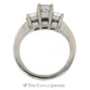 1cttw Princess Cut Diamond Three Stone Engagement Ring in 14k White Gold - Thumbnail 2