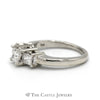 1cttw Princess Cut Diamond Three Stone Engagement Ring in 14k White Gold - Thumbnail 3