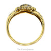 1/2cttw Heart Shaped Diamond Cluster Ring with Diamond Halo and Accents in 10k Yellow Gold - Thumbnail 2