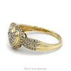 1/2cttw Heart Shaped Diamond Cluster Ring with Diamond Halo and Accents in 10k Yellow Gold - Thumbnail 3