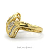 Channel Set Baguette and Round Diamond Swirled Ring in 14k Yellow Gold - Thumbnail 3