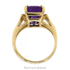 Emerald Cut Amethyst Ring with Fanned Sides in 14k Yellow Gold - Thumbnail 2