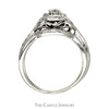 1cttw Diamond Bridal Set with Diamond Accents and Matching Curved Band in 14k White Gold - Thumbnail 2
