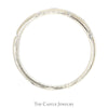Flat Set Triple Diamond Band with Grooved Design in 14k White Gold - Thumbnail 2