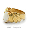 Marquise Shaped Opal Ring with Wavy 10k Yellow Gold Mounting - Thumbnail 3