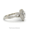 Vera Wang "Love Collection" Designer Pear Cut Engagement Ring with Double Halo and Accents in 14k White Gold - Thumbnail 3