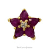 Flower Shaped Ruby Cluster Pendant with Diamond Accent in 10k Yellow Gold - Thumbnail 1