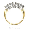 1cttw Four Round Brilliant Cut Diamond Band in 14k Yellow Gold - Thumbnail 2