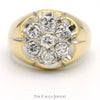 2cttw 7 Diamond Cluster Men's Ring in Scalloped 14k Yellow Gold Mounting - Thumbnail 1