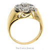 2cttw 7 Diamond Cluster Men's Ring in Scalloped 14k Yellow Gold Mounting - Thumbnail 2
