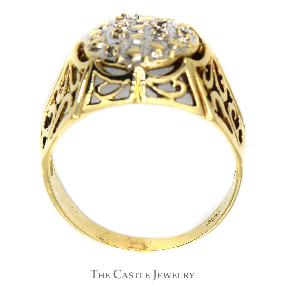 Men's Kentucky Diamond Cluster Ring in 10k Yellow Gold