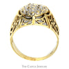 Men's Kentucky Diamond Cluster Ring in 10k Yellow Gold - Thumbnail 2