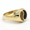 Tan and Black Enamel Yin Yang Ring in 14k Yellow Gold - Thumbnail 2