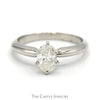 3/4cttw Oval Diamond Solitaire Engagement Ring in 14k White Gold Tiffany Mounting - Thumbnail 1