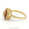 Ruby and Diamond Cluster Ring in 14k Yellow Gold Catherdral Mounting - Thumbnail 3