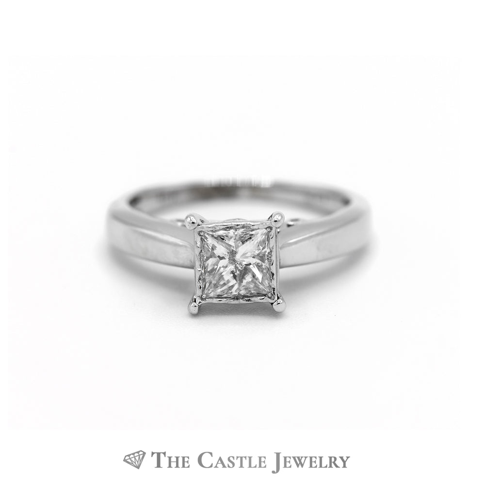 Princess Cut Diamond Solitaire Engagement Ring 10kt White Gold