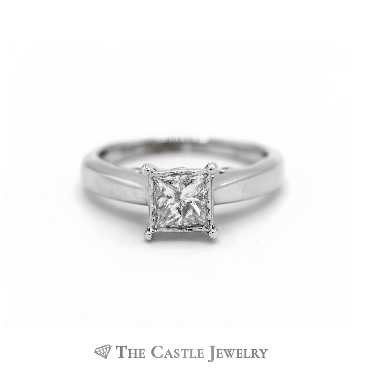 Princess Cut Diamond Solitaire Engagement Ring 10kt White Gold
