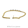 18 inch Graduated Oval Sapphire Necklaces with Baguette Diamond Halos on 14k Yellow Gold Panther Link Chain - Thumbnail 4