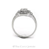 .75CTTW Princess Cut Diamonds with Round Cut Diamond Bezel in 14K White Gold - Thumbnail 2