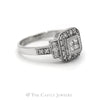.75CTTW Princess Cut Diamonds with Round Cut Diamond Bezel in 14K White Gold - Thumbnail 3