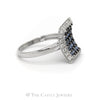 Blue Topaz Cluster Square Ring with Topaz Halo in 14KT White Gold - Thumbnail 3