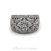 1/4cttw Round Diamond Flower Cluster Band in 14k White Gold - Thumbnail 1
