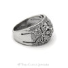 1/4cttw Round Diamond Flower Cluster Band in 14k White Gold - Thumbnail 3
