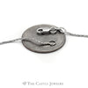 16" Necklace with "O" Ring Pendant with Round Diamond Solitaire in 14KT White Gold - Thumbnail 4