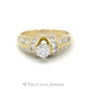 2CTTW Round Diamond Solitaire with Princess Cut Accents Bridal Ring in 14KT Yellow Gold - Thumbnail 1