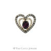 Levian 1CT Raspberry Garnet, White and Chocolate Diamond Double Heart Pendant in 14KT Rose Gold - Thumbnail 1