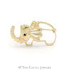 Elephant Broach with Round Sapphire Eye in 14KT Yellow Gold - Thumbnail 1