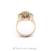1CTTW Ornate Round and Baguette Cut Diamond Cluster Ring in 14KT Yellow Gold - Thumbnail 2