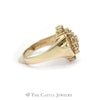 1CTTW Ornate Round and Baguette Cut Diamond Cluster Ring in 14KT Yellow Gold - Thumbnail 3