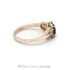 LeVian Blue Topaz, White and Chocolate Diamond Ring in 14KT Rose Gold - Thumbnail 3