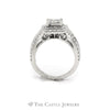 1CTTW Invis Set Bridal Ring with Round Diamond Center & Square Diamond Halo in 14KT White Gold - Thumbnail 2